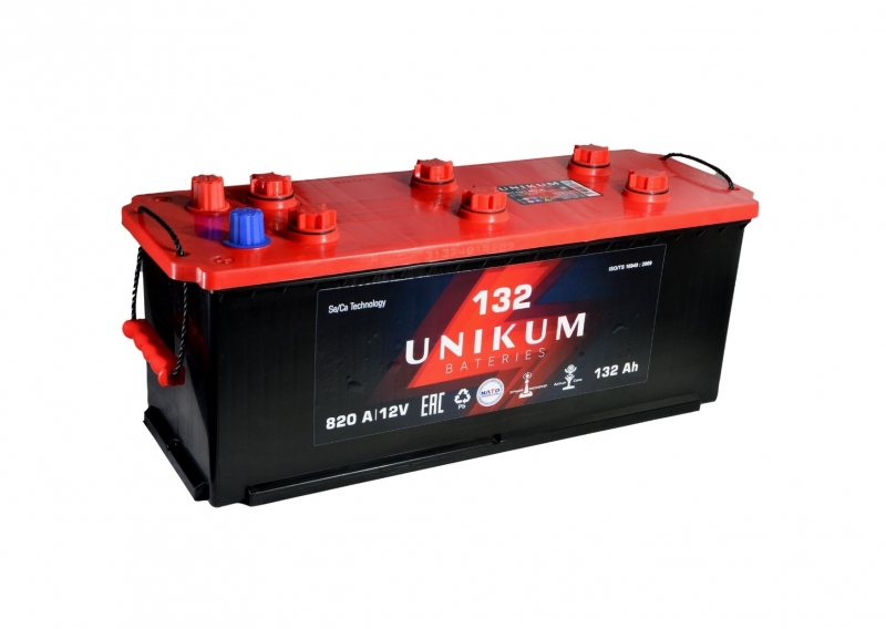 Аккумулятор для грузовой техники Unikum 6ст-132Ah 820A (о.п.)